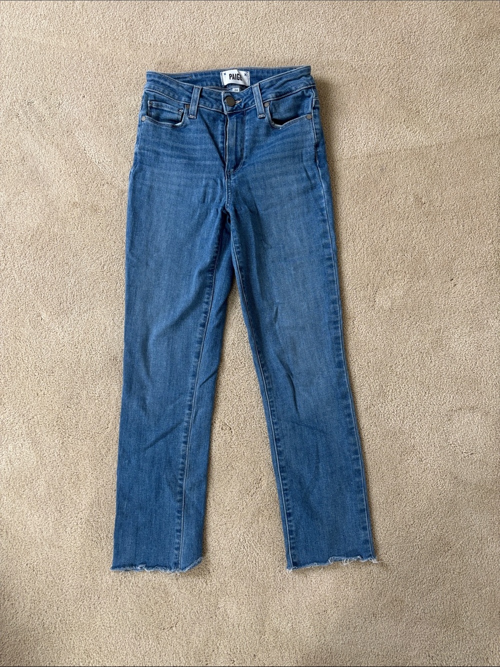 PAIGE Mid-Wash Straight Leg Jeans